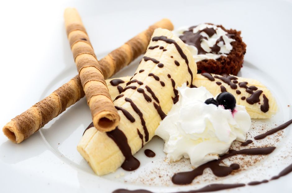 Chocolade-banaan in aluminiumfolie