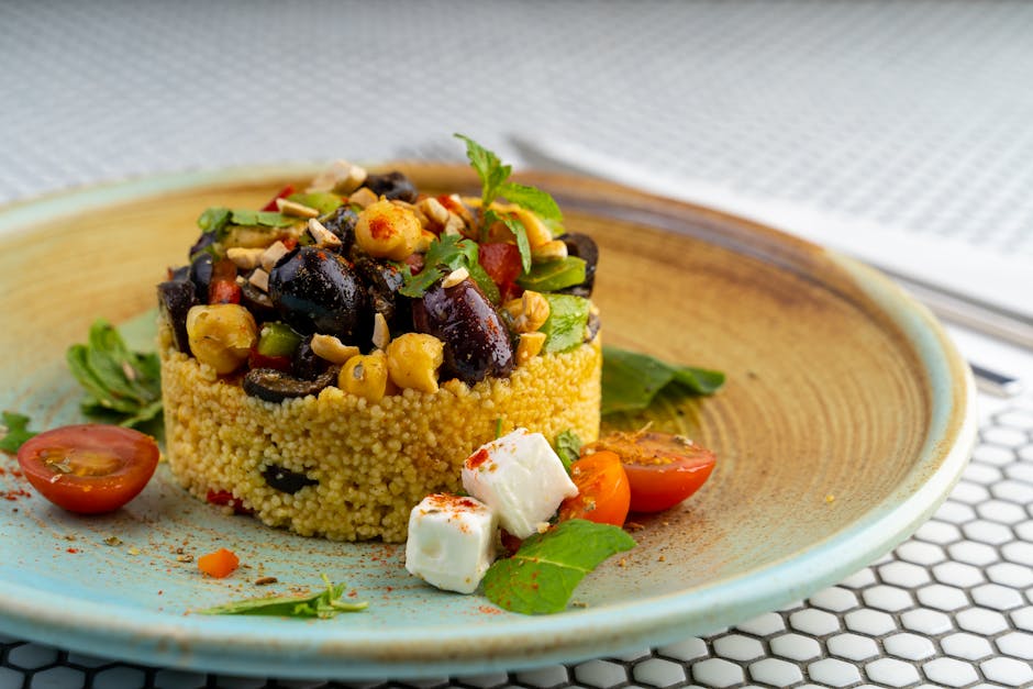 Couscous salade met feta en komkommer