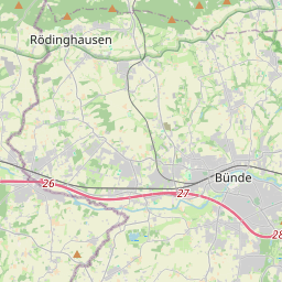 Locatie van Stellplatz am Stadtgarten Bünde
