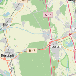 Locatie van Wohnmobilstellplatz Karolingerstadt Lorsch