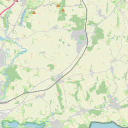 Locatie van Brigsted Primitiv Teltplads